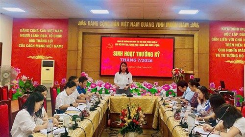 Đồng chí Phạm Tuấn Vinh dự sinh hoạt Chi bộ Đào tạo Khoa học và Đảm bảo chất lượng, Trường Cao đẳng Văn hóa Nghệ thuật Nghệ An